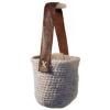 Crochet Planter / Leather Handle / Made in Cornwall