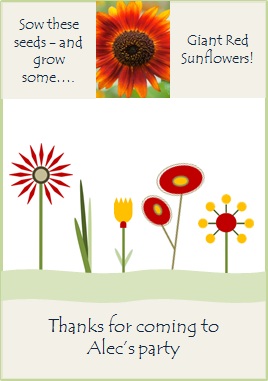 Party Favour Seeds / Sunflower 'Earthwalker' / Seeds